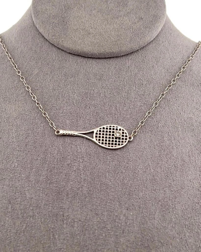 Love Love Tennis Love Love Tennis - Women's Gold Racket + Diamond Ball Necklace 2