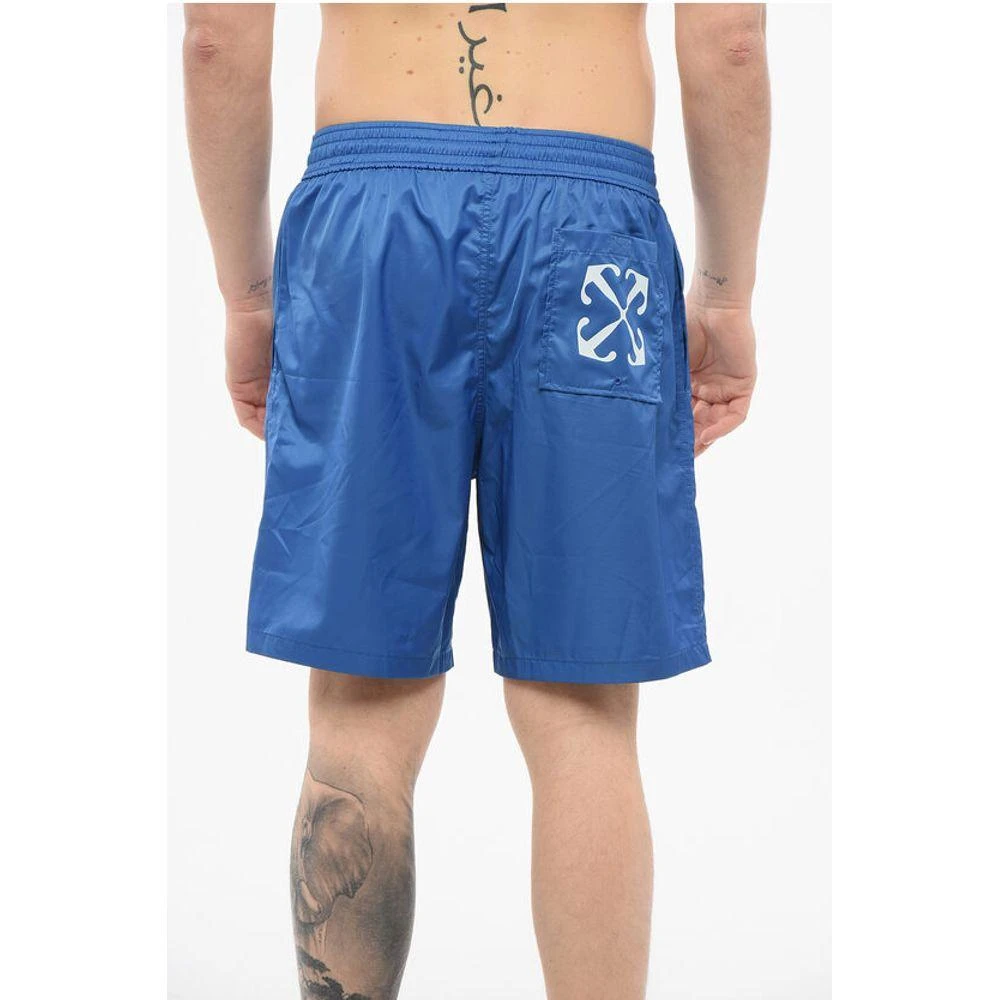 Off-White Off- Solid Color ARROW SURFER Swim Shorts with Printed Men's Logo 2