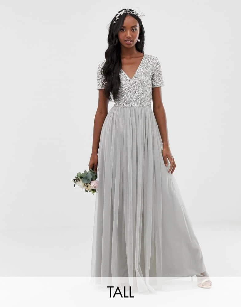 asos maya bridesmaid dress Maya Belted stripe embellished bridesmaid maxi dress in dark sage