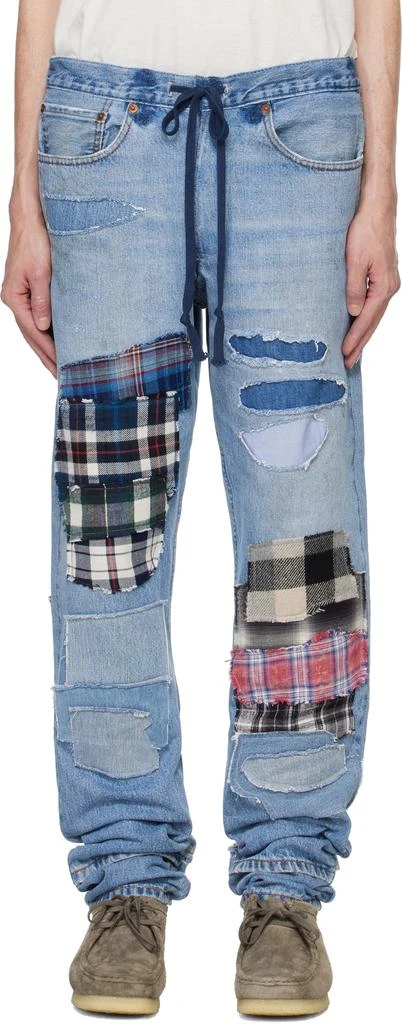 Blue 34 Patchwork Denim Lounge Jeans – On Sale Now with Up to 63