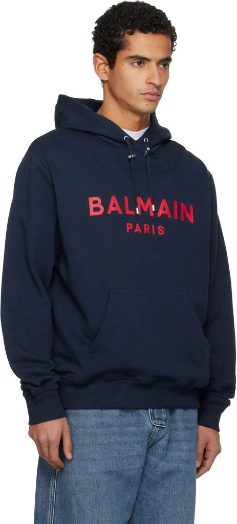 Balmain Navy Printed 
Balmain
 Paris Hoodie 2