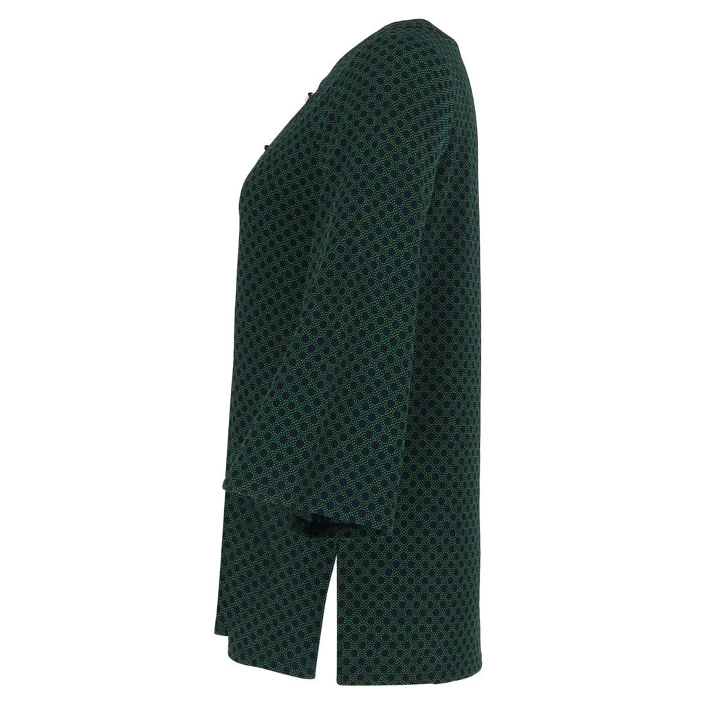 Michael Kors Polka Dot Print with Gold Embellishment Blouse in Green Polyester 2