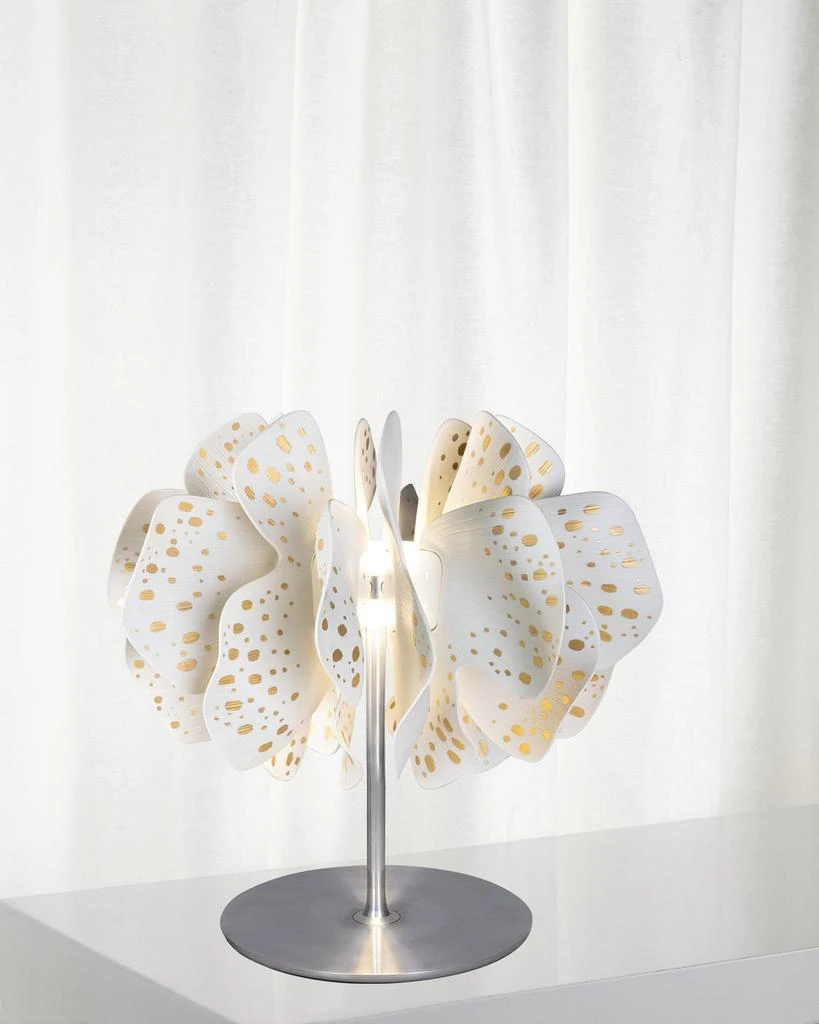 Lladro Nightbloom White Gold Table Lamp