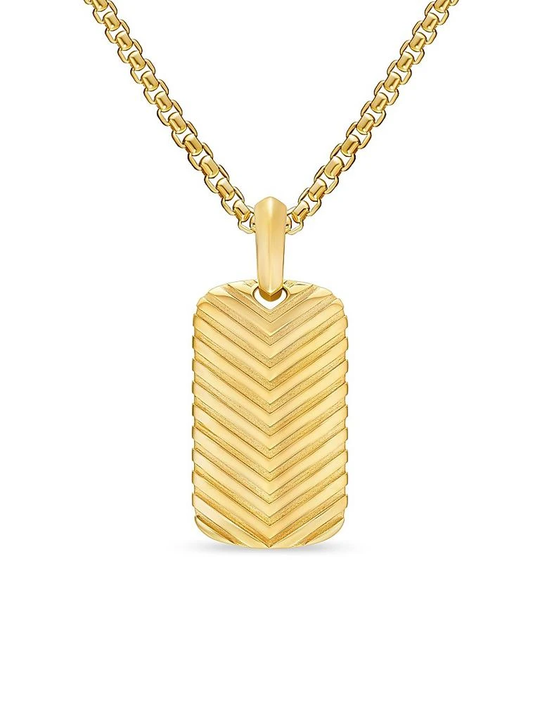 David Yurman Chevron Tag in 18K Yellow Gold, 27MM