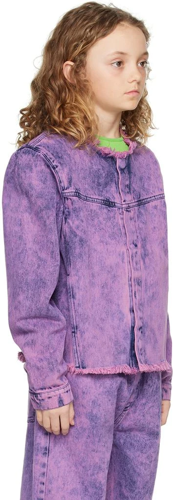 M’A Kids Kids Purple Collarless Denim Jacket 2