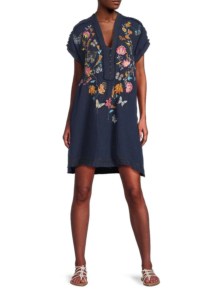 maxi dress knee length Jones New York V-Neck Sleeveless Smocked Waist Midi Dress main image 0