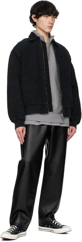 Carhartt WIP Black Single Knee PU Leather Cargo Pants 4