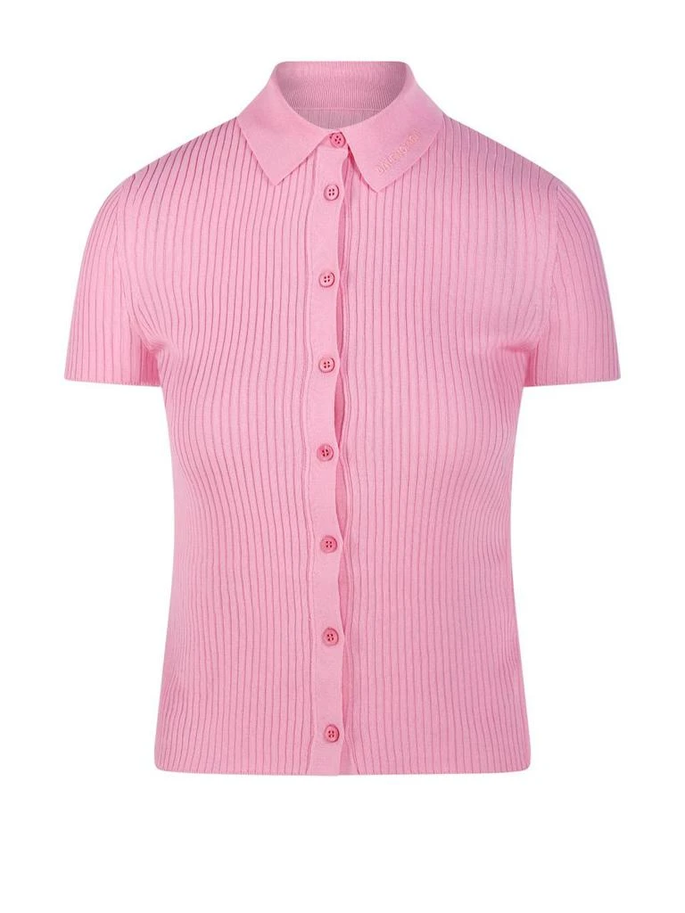 Balenciaga Short-Sleeved Rib-Knit Top