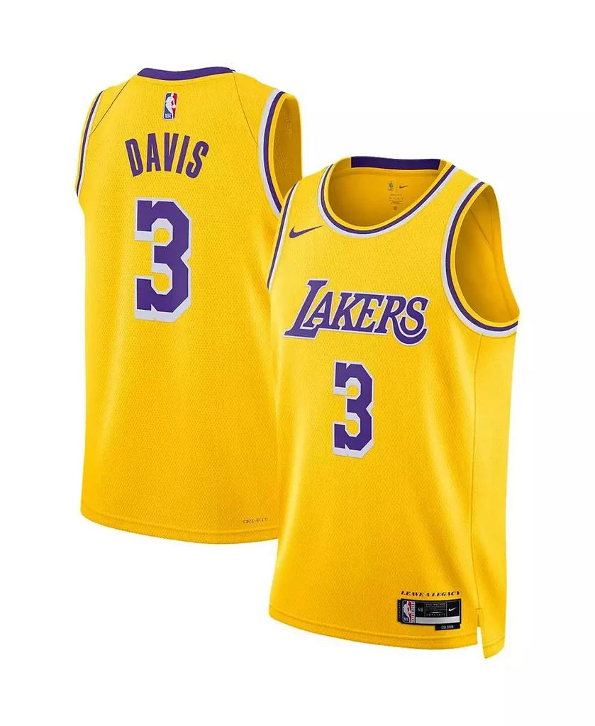 NIKE Men's and Women's Anthony Davis Gold Los Angeles Lakers Swingman Jersey - Icon Edition 1