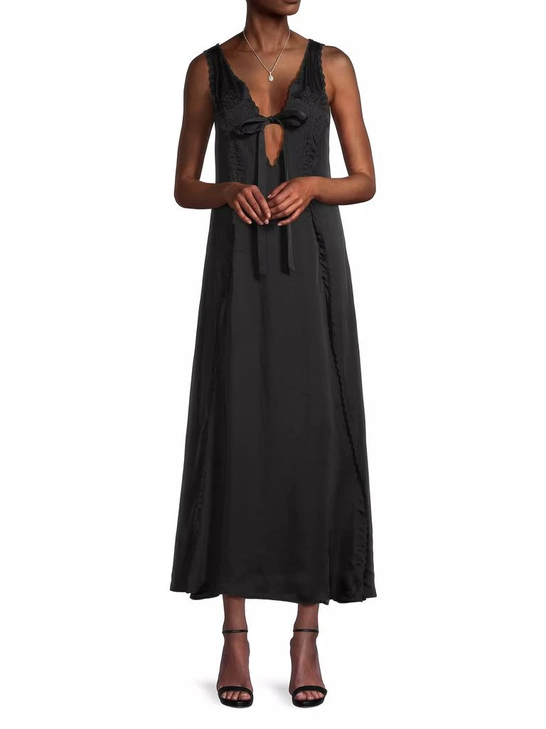 Ciao Lucia Serena Satin Embroidered Maxi Dress 2