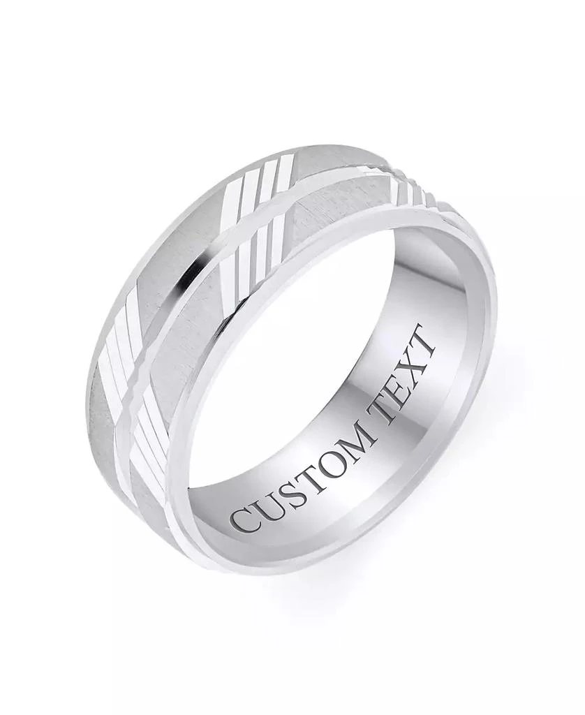 Bling Jewelry Stash Striped Pattern .925 Sterling Eternity Band Ring Wide 4