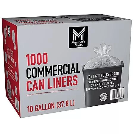 Member's Mark Member's Mark 10 Gallon Commercial Trash Bags 1000 ct. 2