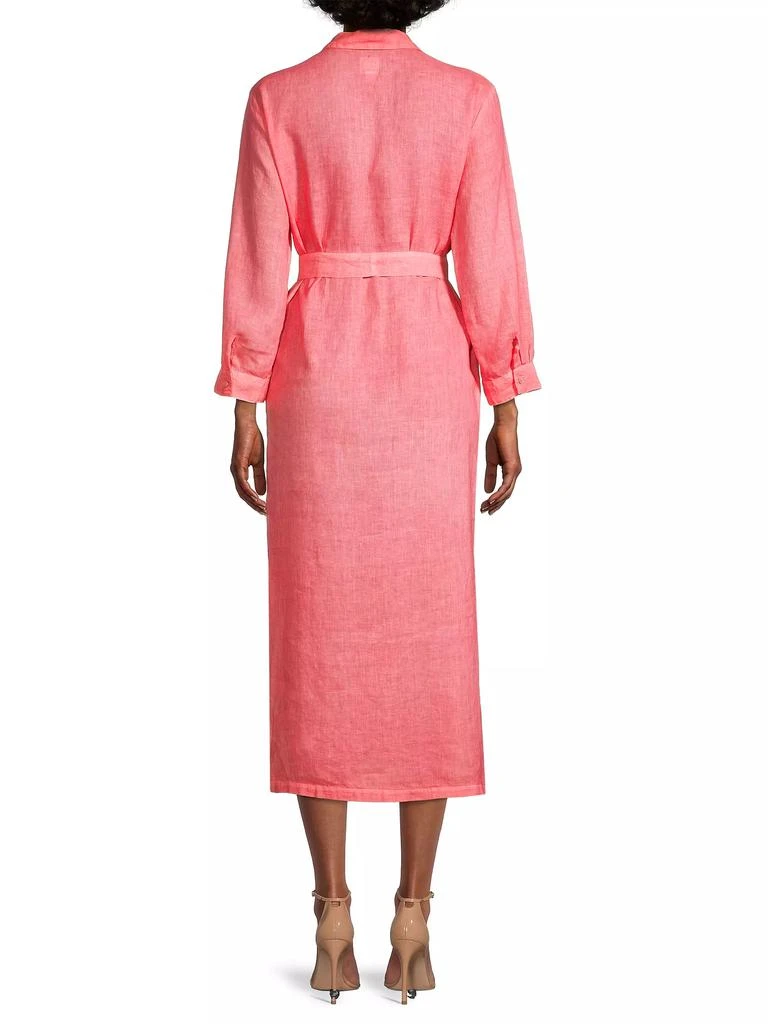 120% Lino Scallop-Trimmed Linen Midi-Shirtdress 5