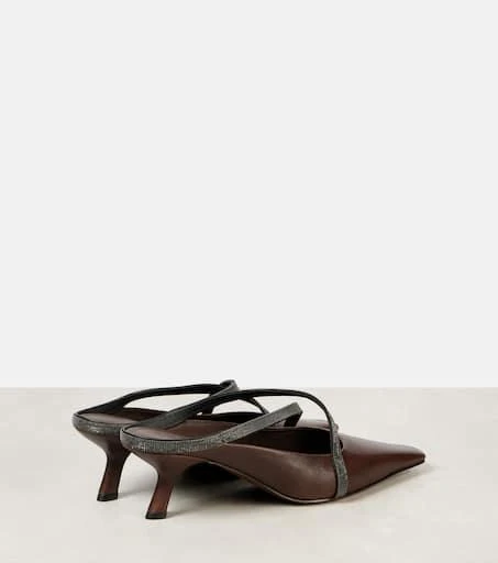 Brunello Cucinelli Monili leather mules 2