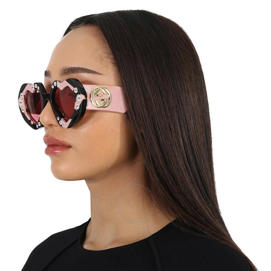 Gucci Red Irregular Ladies Sunglasses GG1329S 001 48 2
