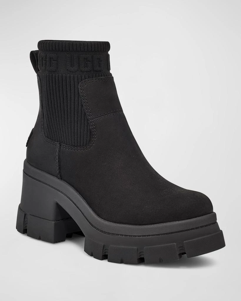 UGG Brooklyn Suede Knit Sock Chelsea Boots 2