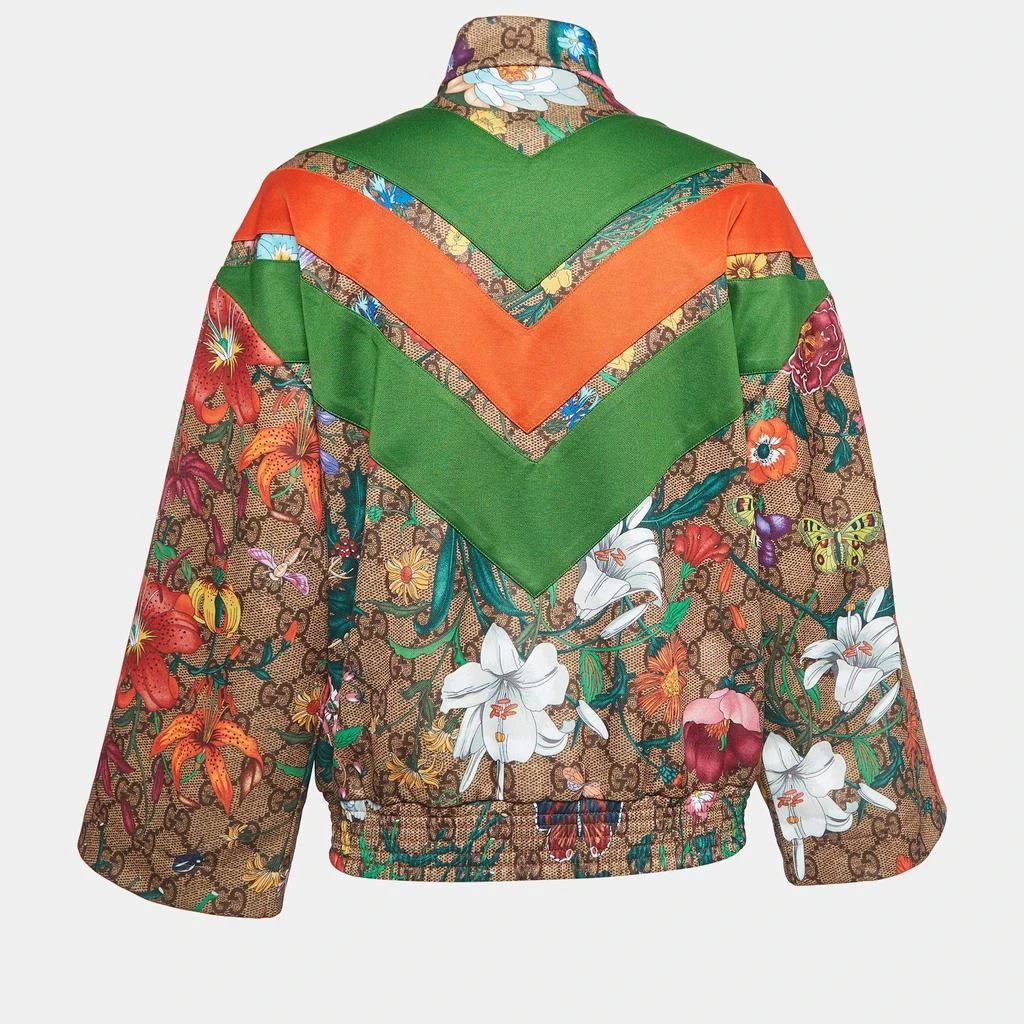 Gucci Gucci Green GG Supreme floral Print Knit Zipper Track Jacket XS 2