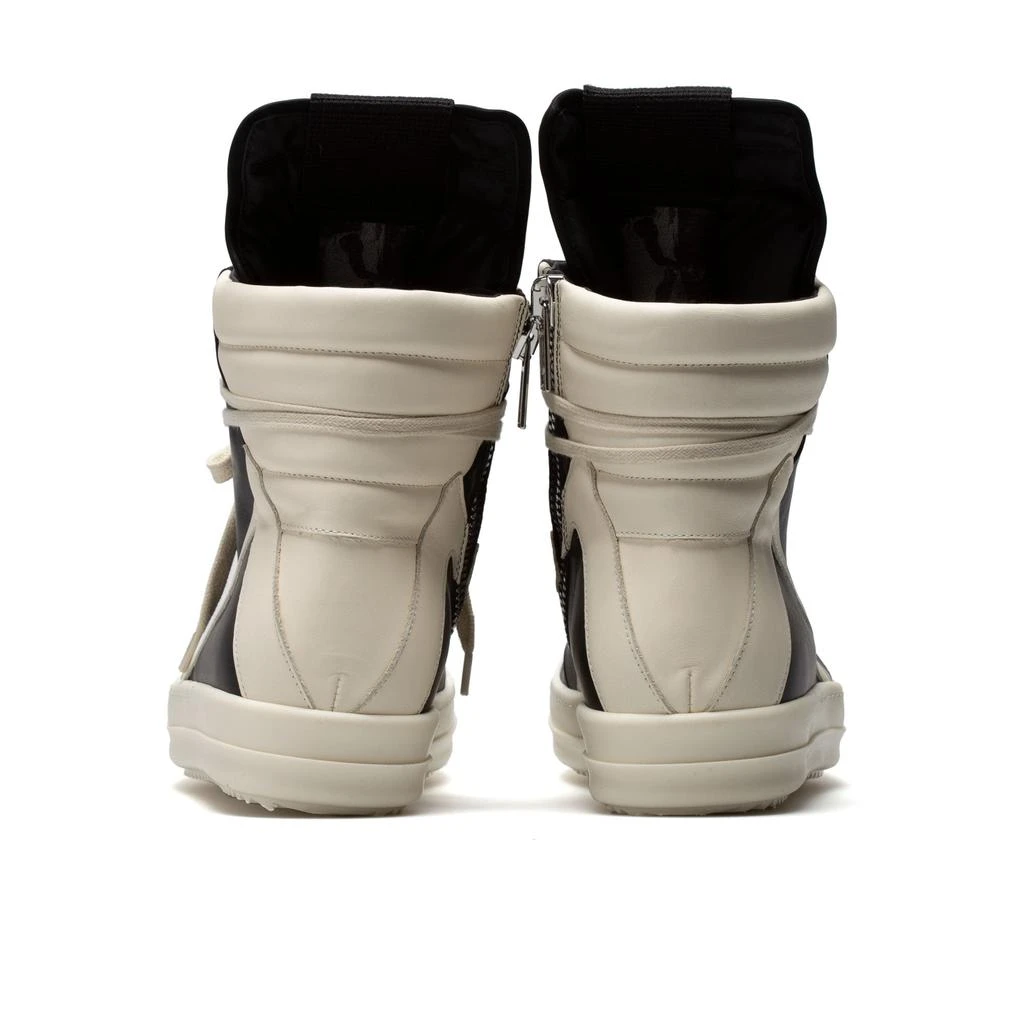 Rick Owens Geobasket Sneakers (Black/Milk/Milk) 4