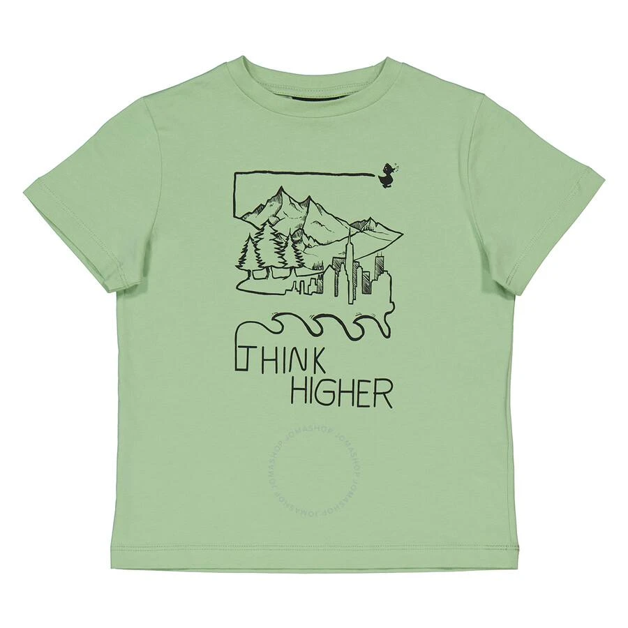 Save The Duck Kids Mint Green Think Higher Printed T-Shirt 1