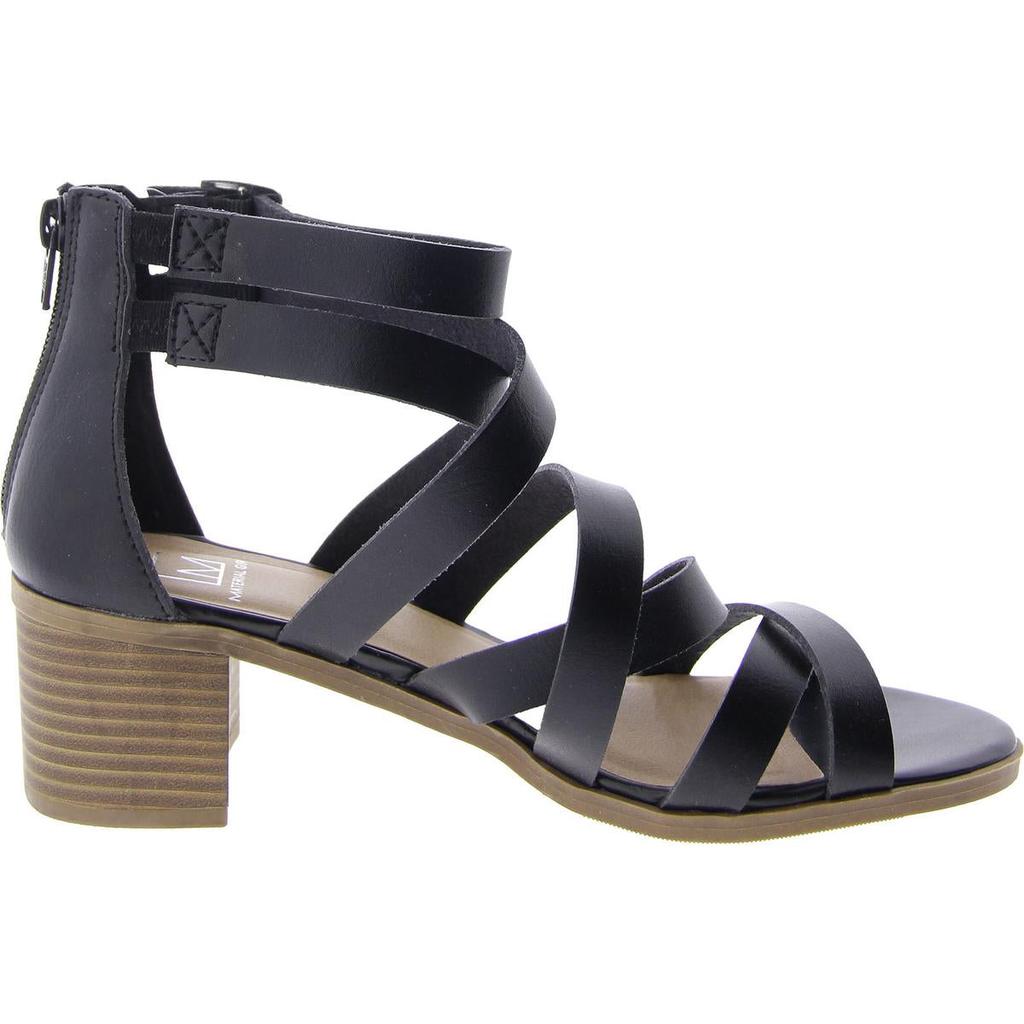 Material Girl Danna Womens Faux Leather Ankle Heel Sandals