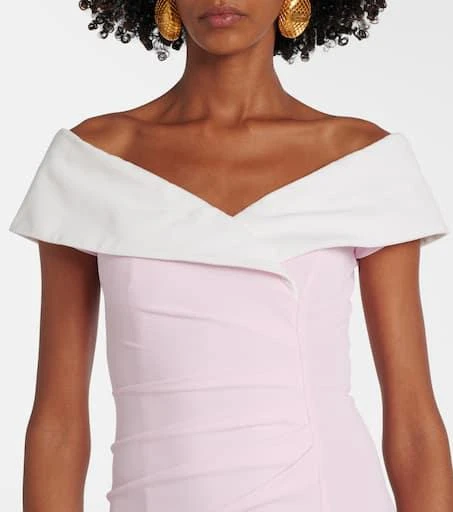Balmain Draped off-shoulder jersey gown 4