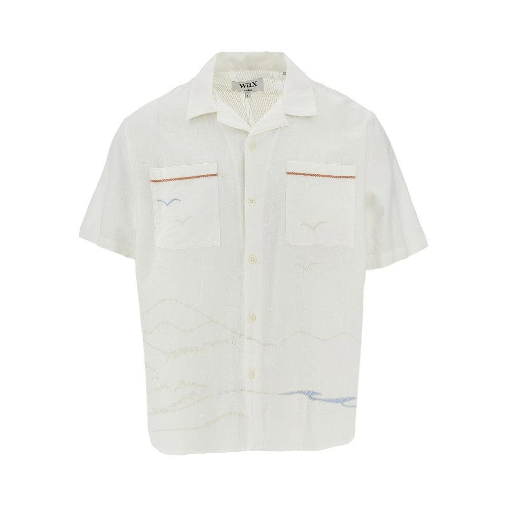 WAX LONDON Camicia 'Didcot' ricamata in cotone e lino