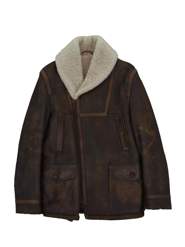 DSQUARED2 Dsquared2 Brown Long Sheepskin Coat Men Mod.S74AA0044SX7948143 1