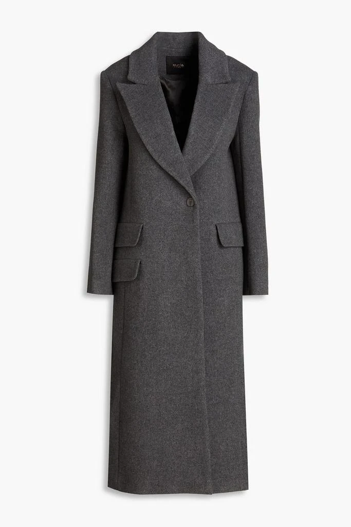 MAJE Double-breasted wool-blend felt coat 1