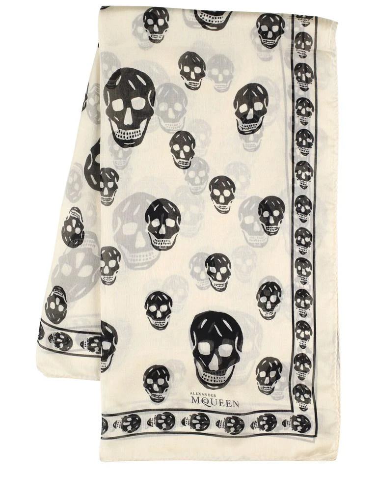 McQueen Skull Printed Silk Scarf 1