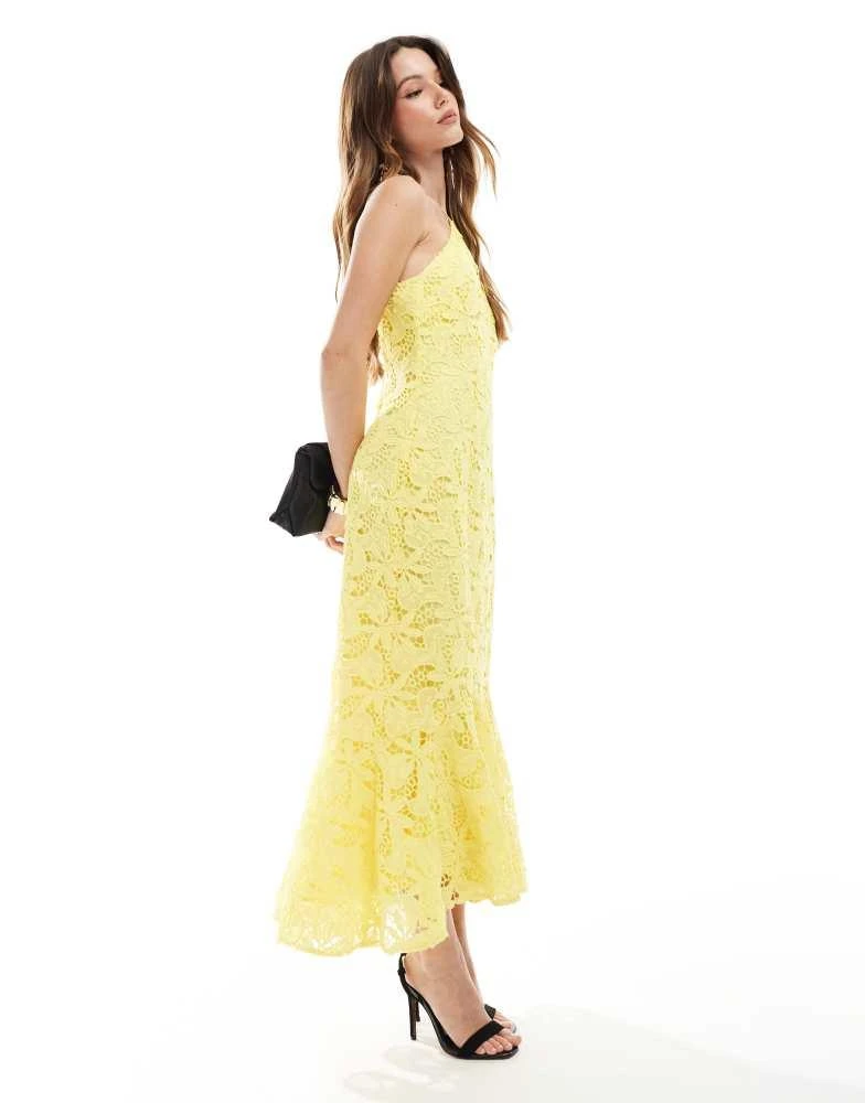 Maya Maya Halter neck lace midi dress in Yellow - Yellow - UK 6