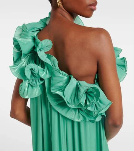 Costarellos Charmain lamé georgette gown 5