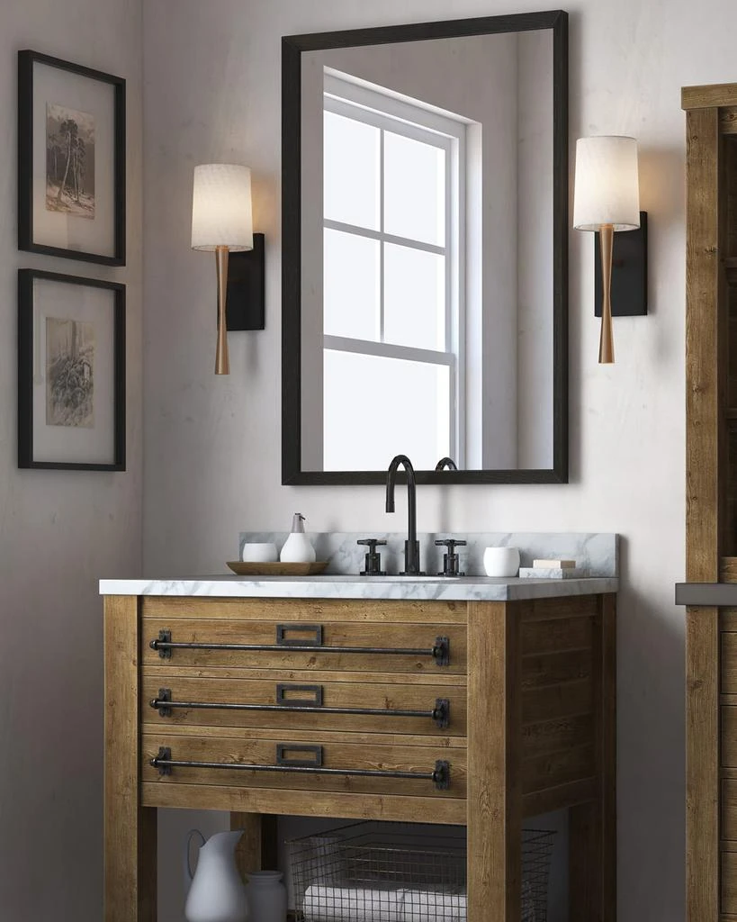 Crystorama Trenton 1-Light Aged Brass and Black Wall Sconce 3