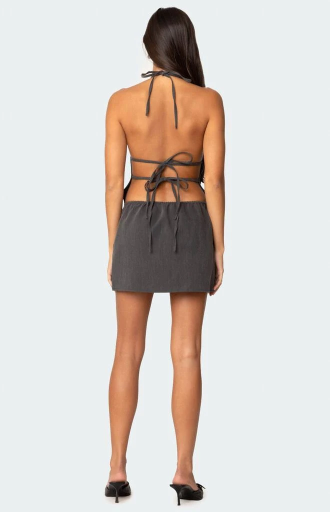 Edikted Tie Back Halter Mini Dress 4