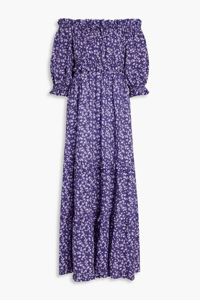 PEONY SWIMWEAR Off-the-shoulder cotton and ECOVERO-blend maxi dress 1