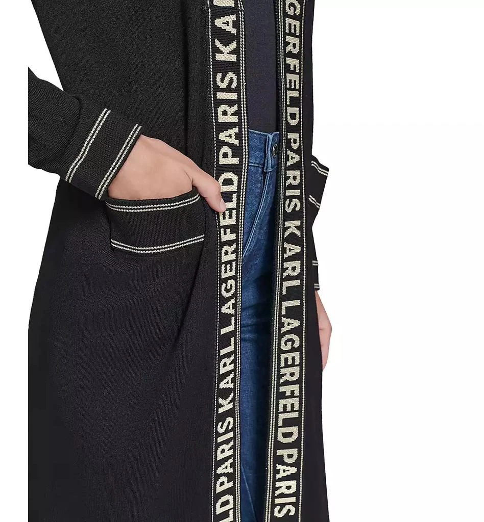 Karl Lagerfeld Paris Women's Logo-Tape Duster Cardigan 4