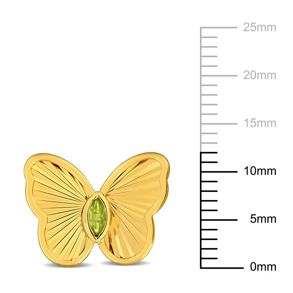 Mimi 
Max 1/5ct TGW Marquise-Cut Peridot Butterfly Stud Earrings Yellow Silver 3