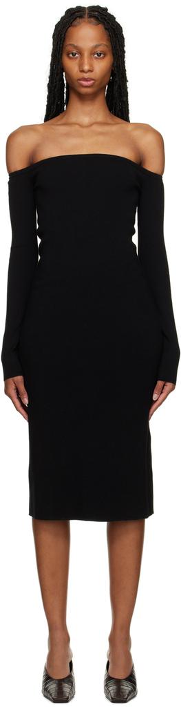 Filippa K Black Off-The-Shoulder Midi Dress