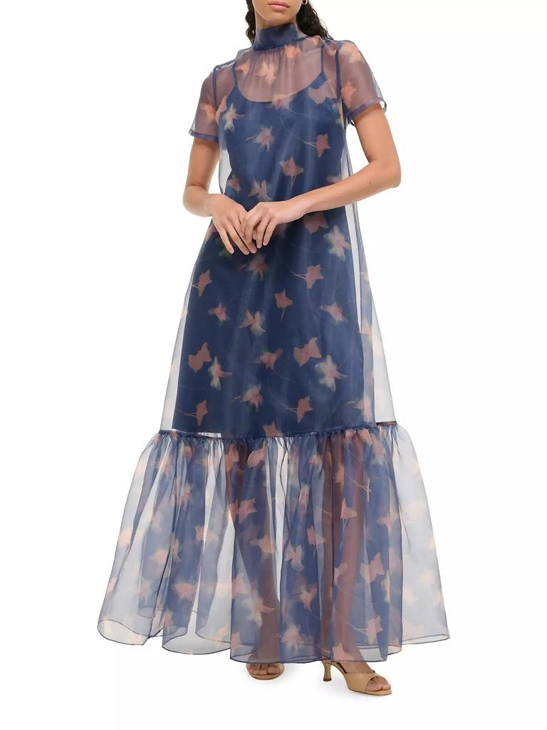 Staud Calluna Ruffled Sheer Floral Organza Gown 2