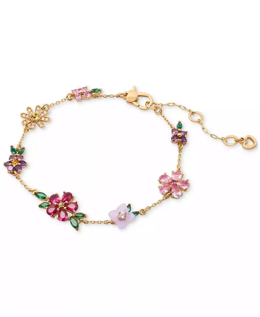 Kate Spade Bursting Blooms Gold-Tone Multi-Stone Charm Bracelet 1