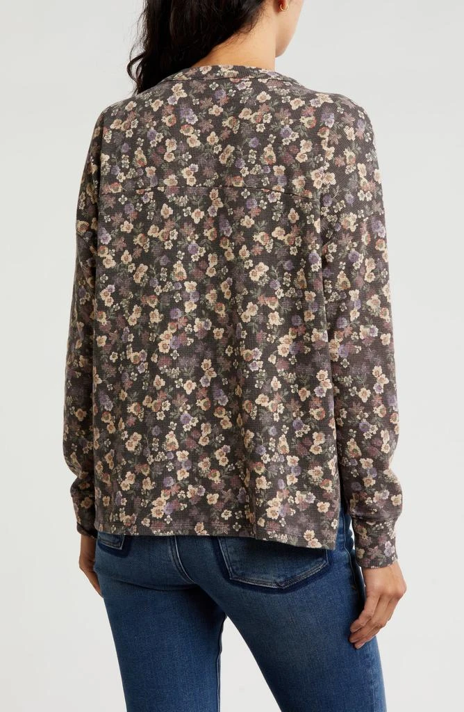 Lucky Brand Floral Long Sleeve Thermal Henley 2