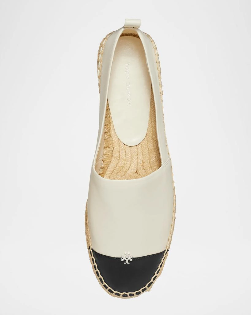 Tory Burch Bicolor Leather Ankle-Wrap Espadrilles 4