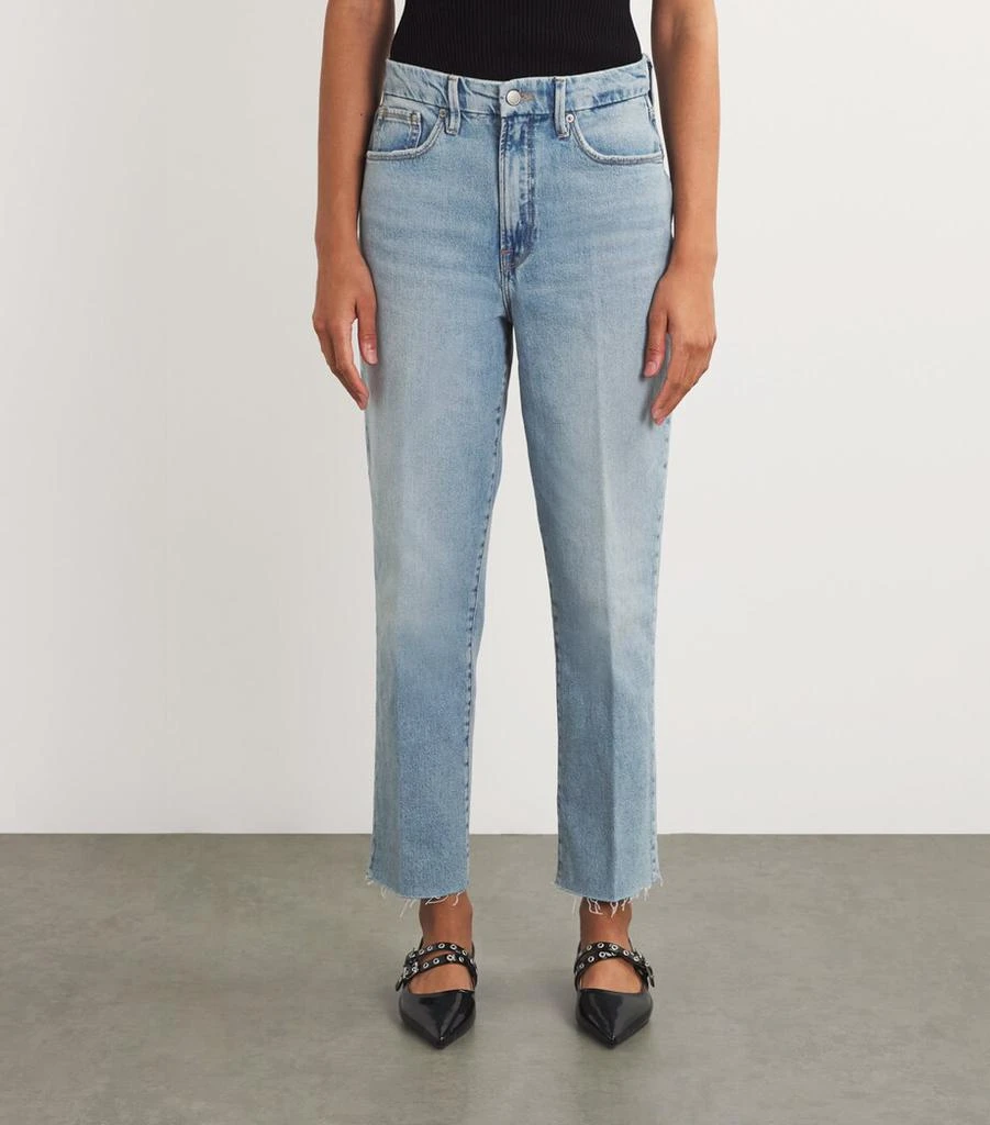 Good American Good Boy Straight Cropped Jeans 3