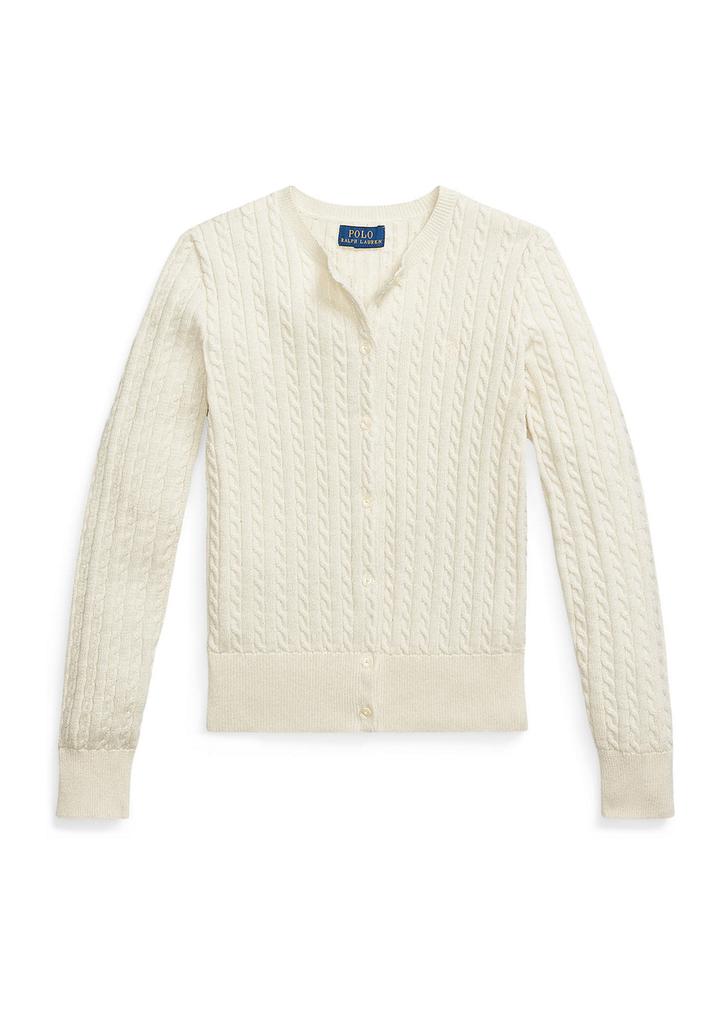 Ralph Lauren Girls 7-16 Metallic Cable Cotton Blend Cardigan