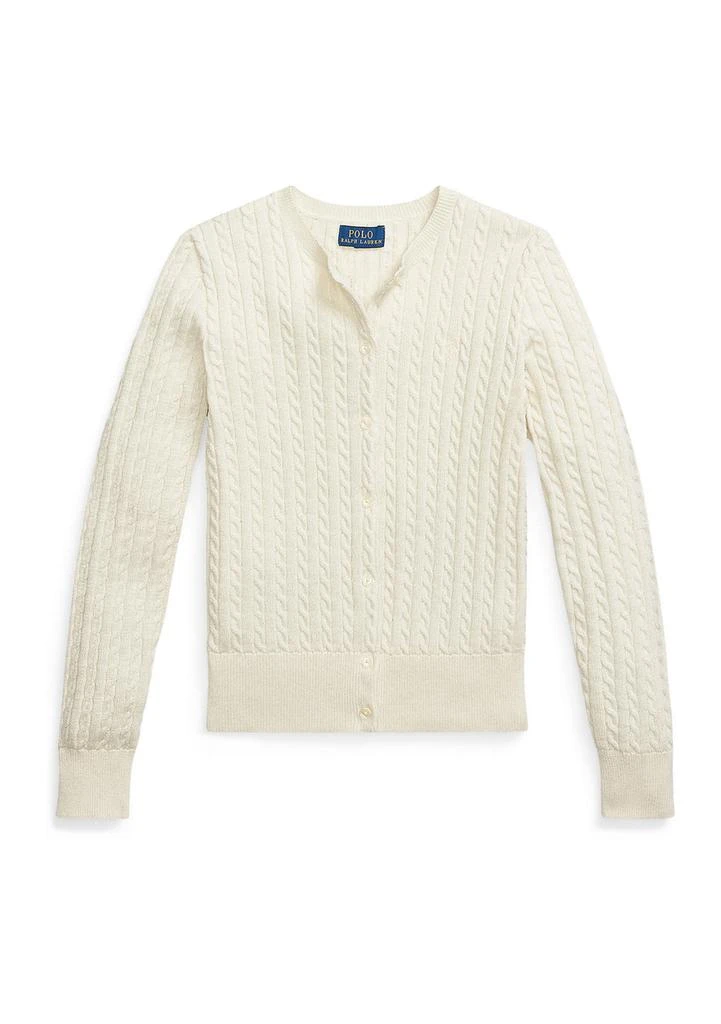 Ralph Lauren Girls 7-16 Metallic Cable Cotton Blend Cardigan