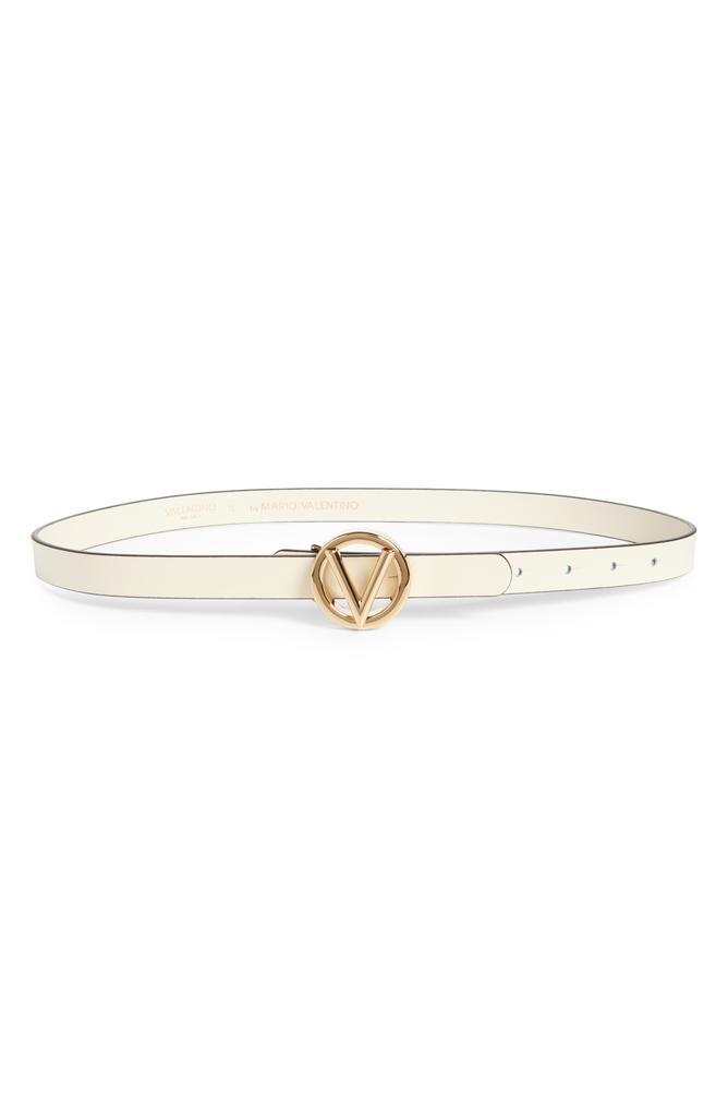 Mario Valentino Giusy Baby Logo Buckle Leather Belt
