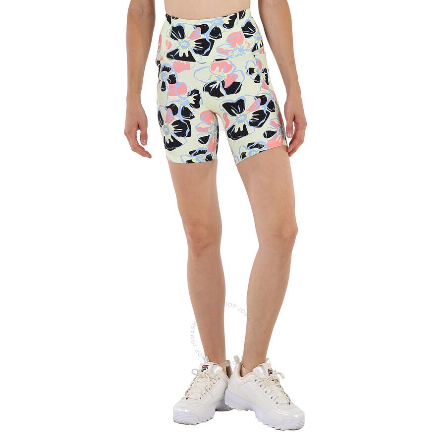 Lorna Jane Ladies Hibiscus Print Hi-Fold Bike Shorts