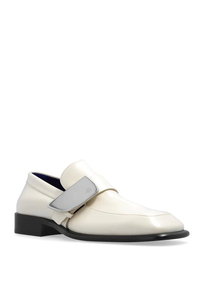 Burberry Cream shield Leather Slip-On Loafers with Buckle Detail Burberry Men main image 4