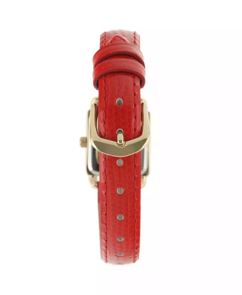 Peugeot Women
s 20mm Square Watch with Glossy Red Leather Strap 3