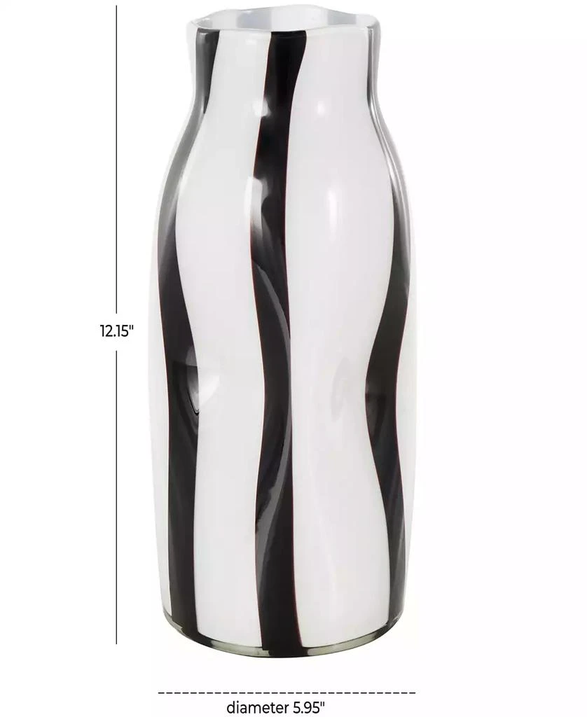 Rosemary Lane Glass Concaved Round Decorative Vase, 12" 6