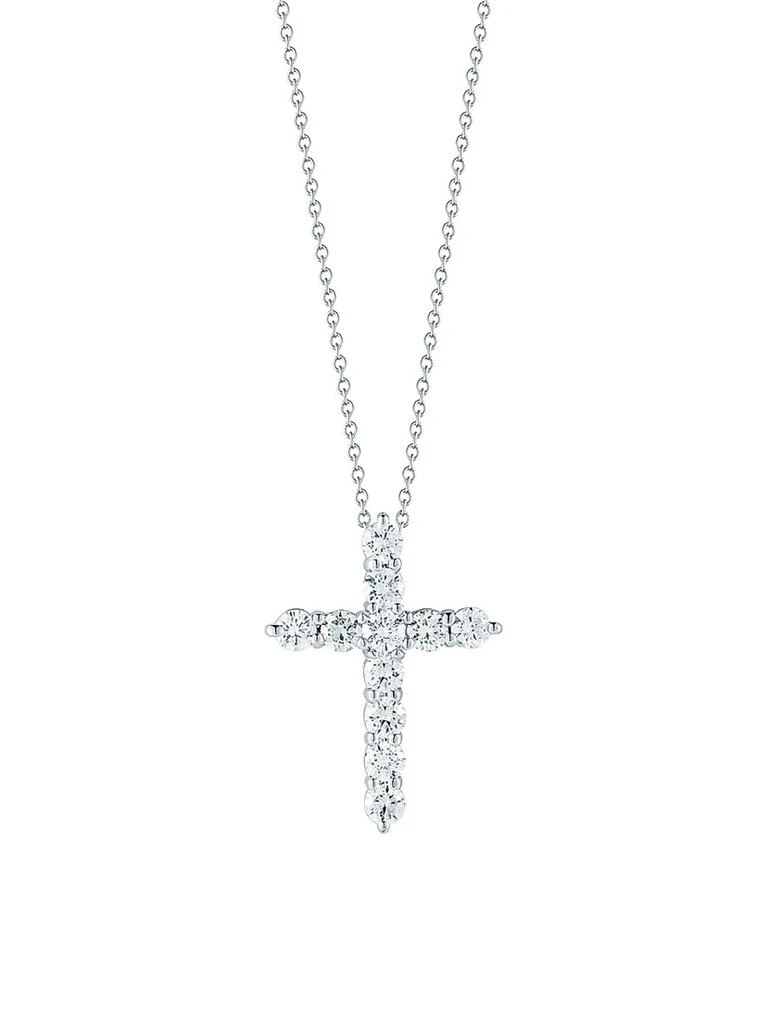 Roberto Coin 18K White Gold 
0.88 TCW Diamond Cross Pendant Necklace